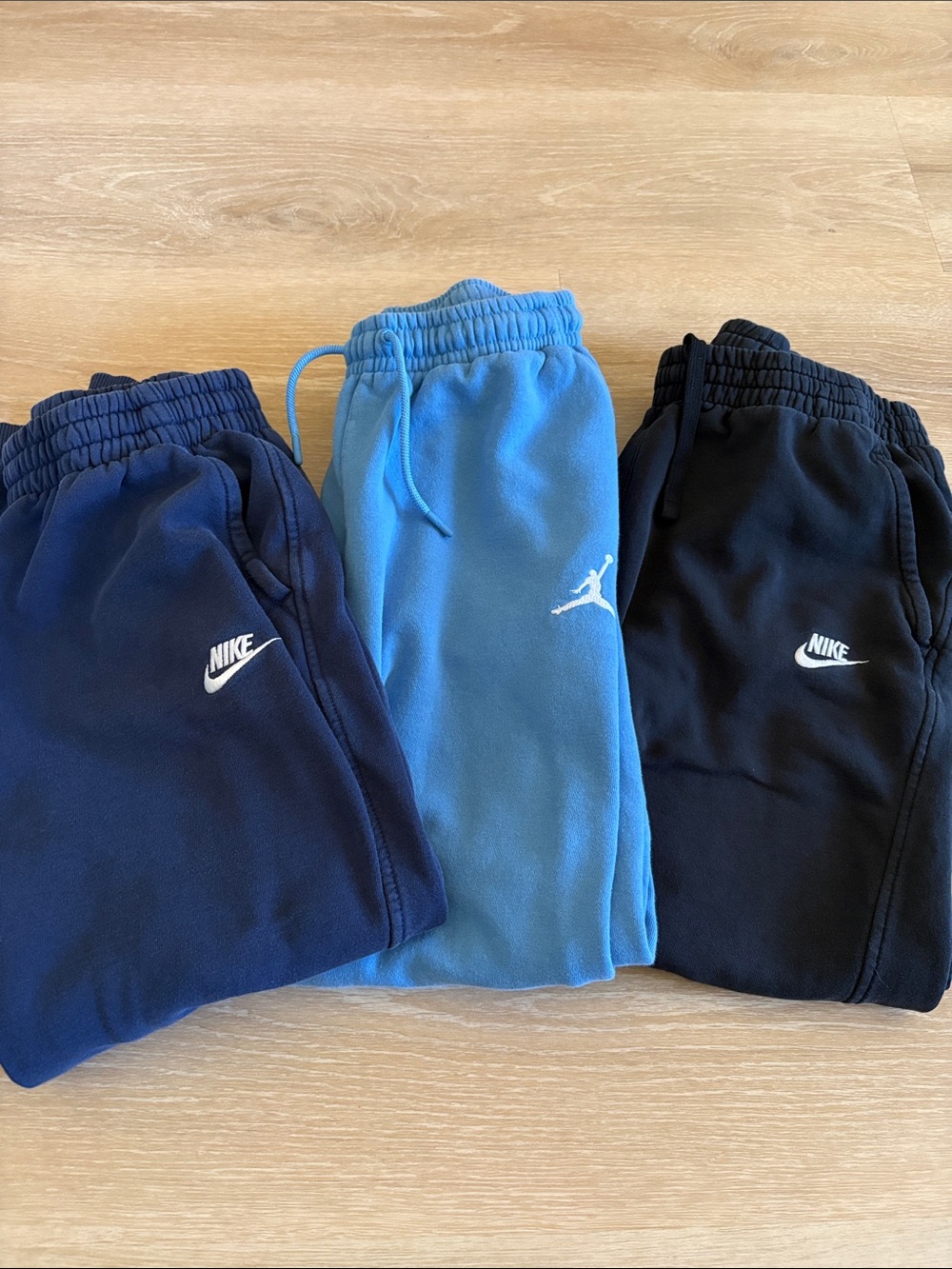 Lot of Nike Kids Navy, Light Blue and Black Fleece Joggers - Nike & Jordan Logos